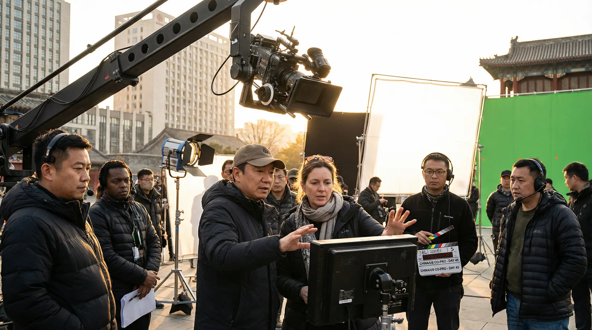 蜜芽与国际影视团队合作拍摄现场